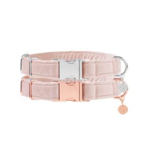 Nachhaltiges Hundehalsband Velvet Rose mit Rosegold oder Silber