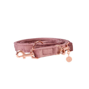 Nachhaltige Hundeleine Velvet Mauve mit Rosegold oder Silber